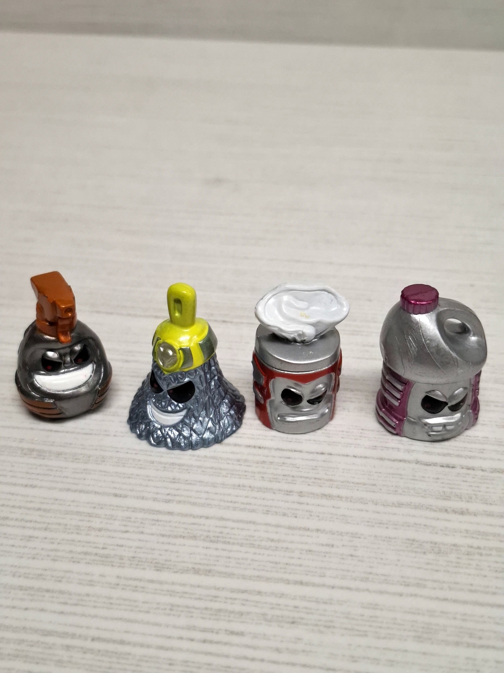 Kids Toy Collectible Figures Pack - Silver with Yellow, Orange & Pink Accents